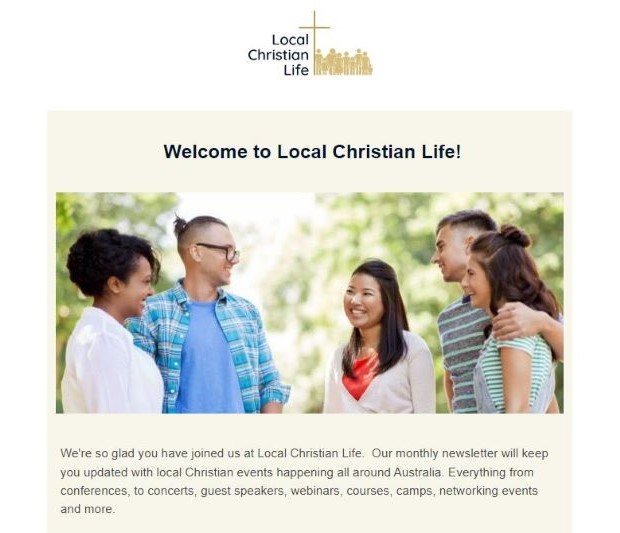 Local Christian Life welcome email